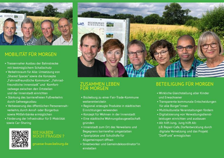 Flyer / Wahlprogramm der Bückeburger Grünen für die Kommunalwahl 2021
